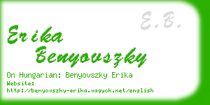 erika benyovszky business card